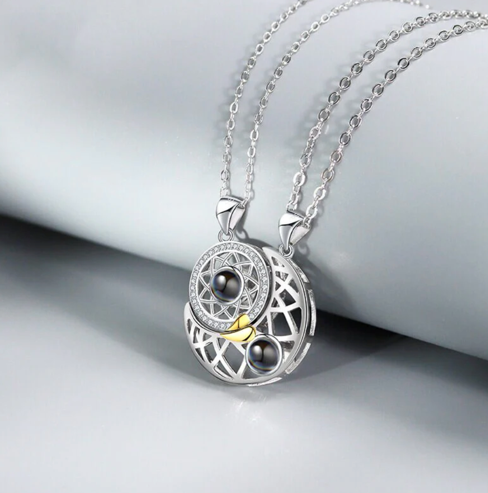 Collar Sol y Luna - Te Amo en 100 Idiomas